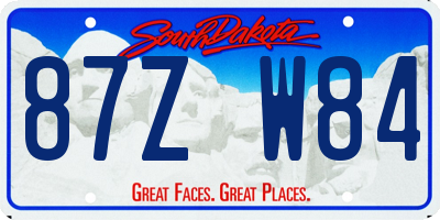 SD license plate 87ZW84