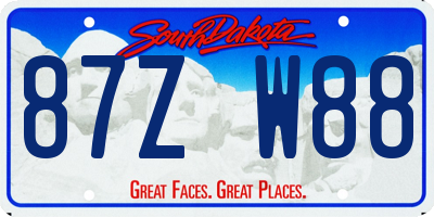 SD license plate 87ZW88