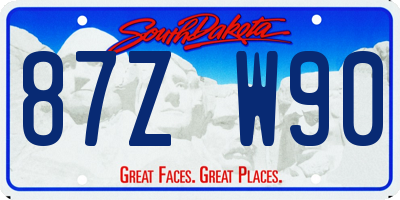 SD license plate 87ZW90