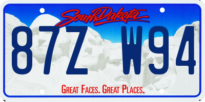 SD license plate 87ZW94