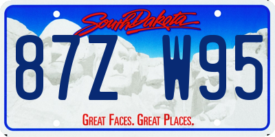 SD license plate 87ZW95