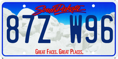 SD license plate 87ZW96