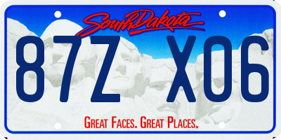 SD license plate 87ZX06