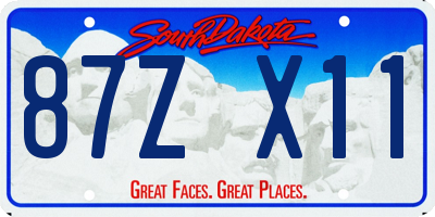 SD license plate 87ZX11