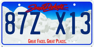 SD license plate 87ZX13