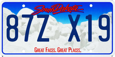 SD license plate 87ZX19