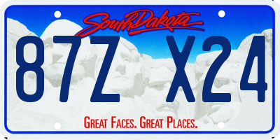 SD license plate 87ZX24