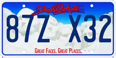 SD license plate 87ZX32