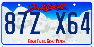 SD license plate 87ZX64
