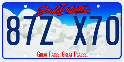 SD license plate 87ZX70