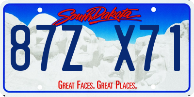 SD license plate 87ZX71