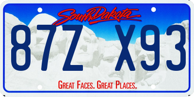 SD license plate 87ZX93
