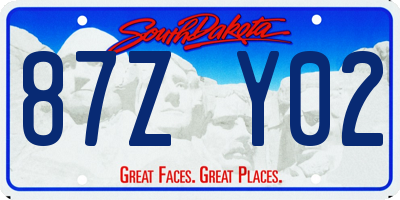 SD license plate 87ZY02