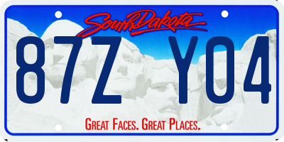 SD license plate 87ZY04