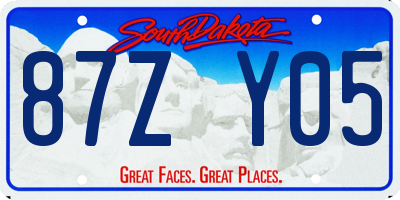 SD license plate 87ZY05