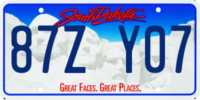 SD license plate 87ZY07
