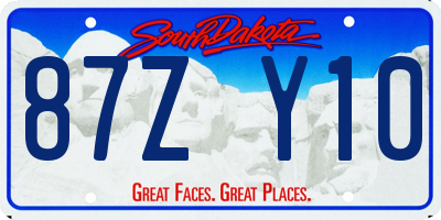 SD license plate 87ZY10