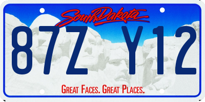 SD license plate 87ZY12