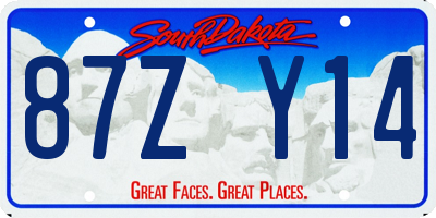 SD license plate 87ZY14