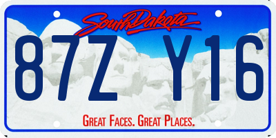 SD license plate 87ZY16