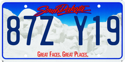 SD license plate 87ZY19