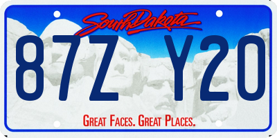 SD license plate 87ZY20