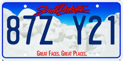 SD license plate 87ZY21