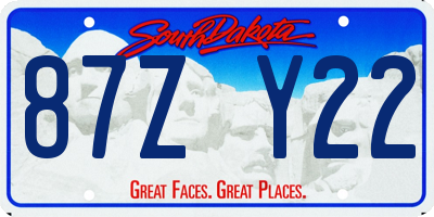 SD license plate 87ZY22