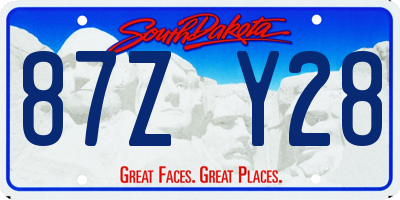 SD license plate 87ZY28