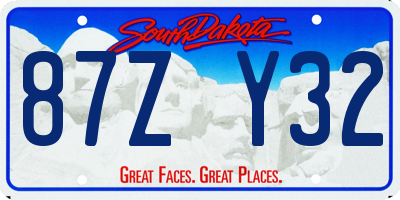 SD license plate 87ZY32
