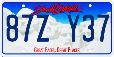 SD license plate 87ZY37