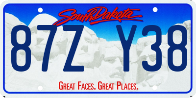SD license plate 87ZY38