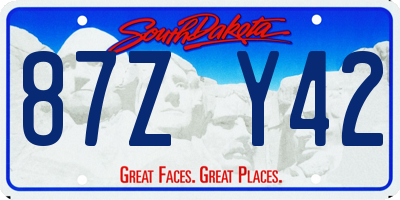 SD license plate 87ZY42