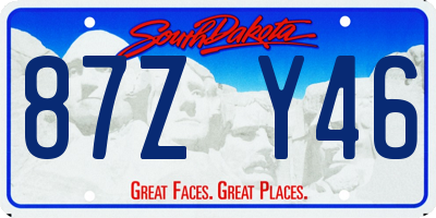 SD license plate 87ZY46