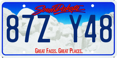 SD license plate 87ZY48