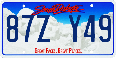 SD license plate 87ZY49