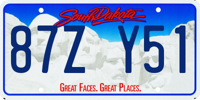 SD license plate 87ZY51