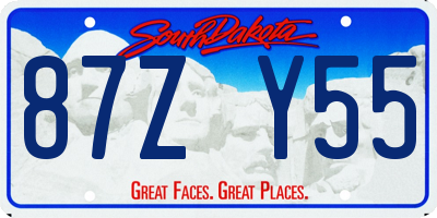 SD license plate 87ZY55