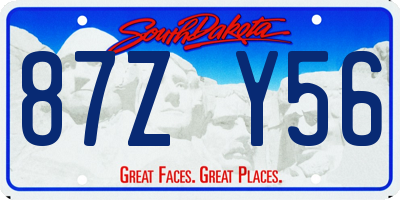 SD license plate 87ZY56