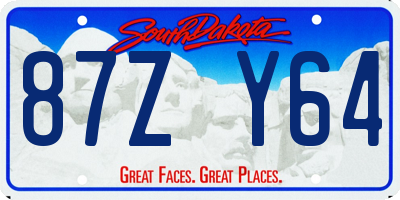 SD license plate 87ZY64