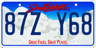 SD license plate 87ZY68