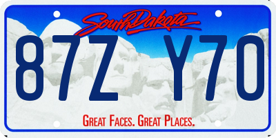 SD license plate 87ZY70