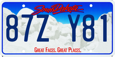 SD license plate 87ZY81