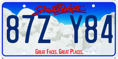 SD license plate 87ZY84
