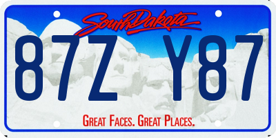 SD license plate 87ZY87