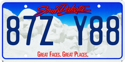 SD license plate 87ZY88
