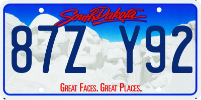 SD license plate 87ZY92