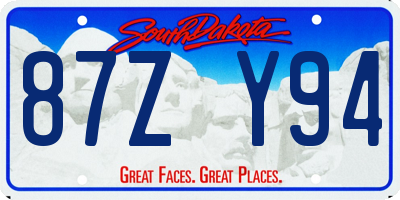 SD license plate 87ZY94