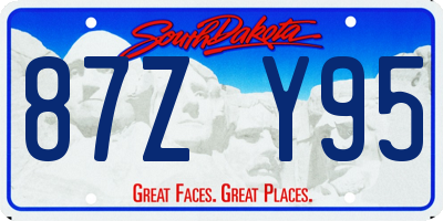 SD license plate 87ZY95