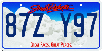 SD license plate 87ZY97